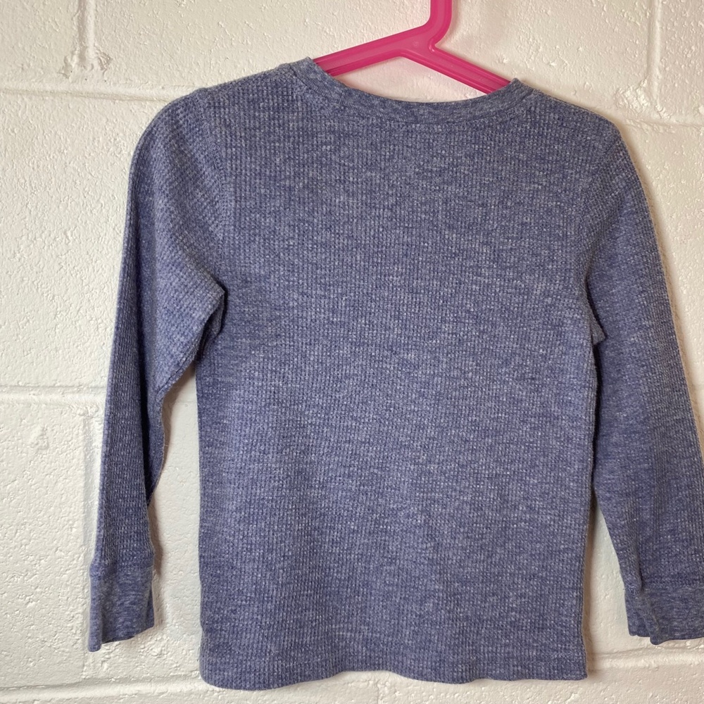 Cat & Jack Blue Long Sleeve Waffle Pattern Thermal Style Long Sleeve Shirt